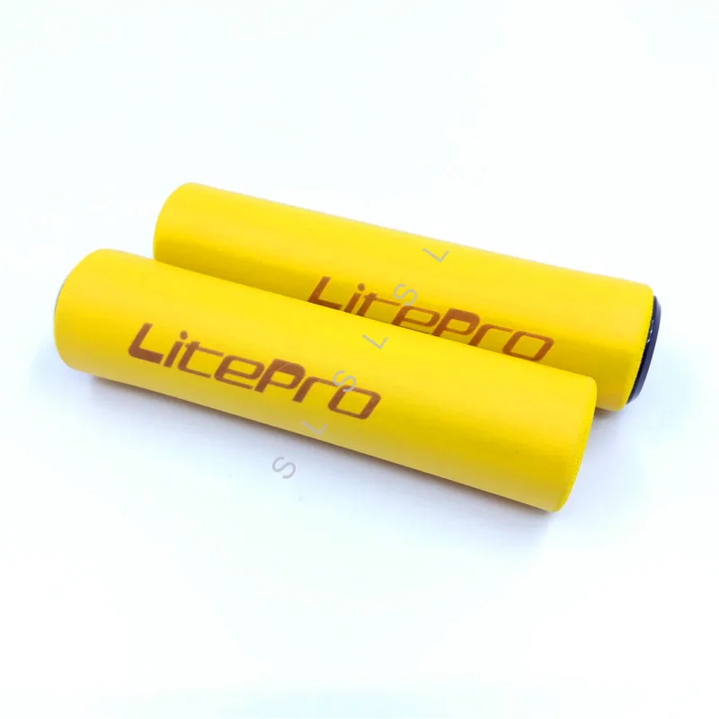 Цвет: желтый Litepro 412 складной велосипед силикагель и губка Упоры для рук на руль велосипеда 22,2 мм 130 городской дорожный Велосипедный спорт MTB Горный удобные ручки - Цвет: Цвет: желтый