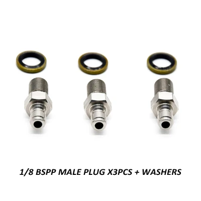 male plug bspp 3pcs 3 шт./6 шт. PCP Airforce Пейнтбол пневматический штекер быстрая муфта 8 мм соединительные части труб из нержавеющей стали 1/8NPT 1/8 BSPP - Цвет: male plug bspp 3pcs