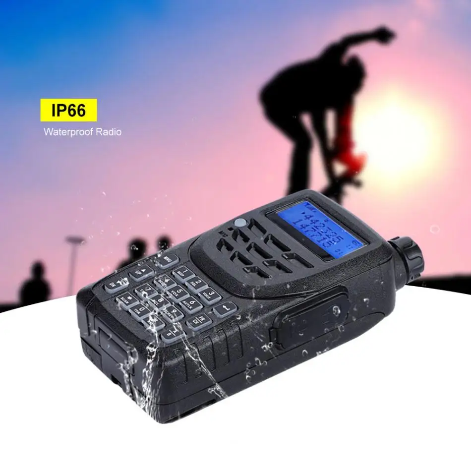 Междугородние Walkie Talkie Водонепроницаемый приемопередатчик FM Dual Band антенна ЕС 100-240 В