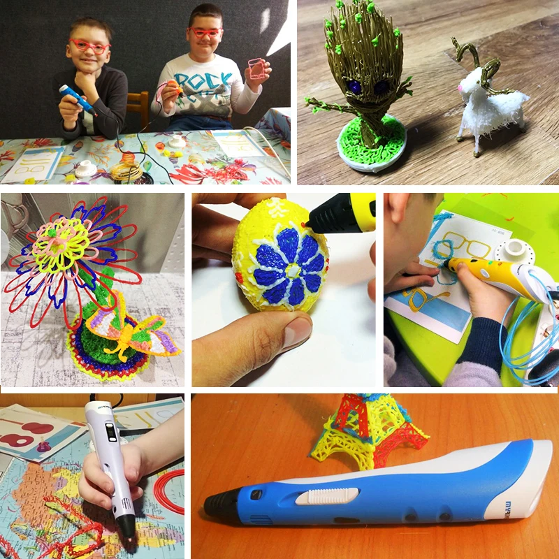 DIY 3D Printing Pen 12V 2A Smart drawing pens LED Indicator ABS PLA Filament Creative Gifts For Kids Birthday | Компьютеры и офис
