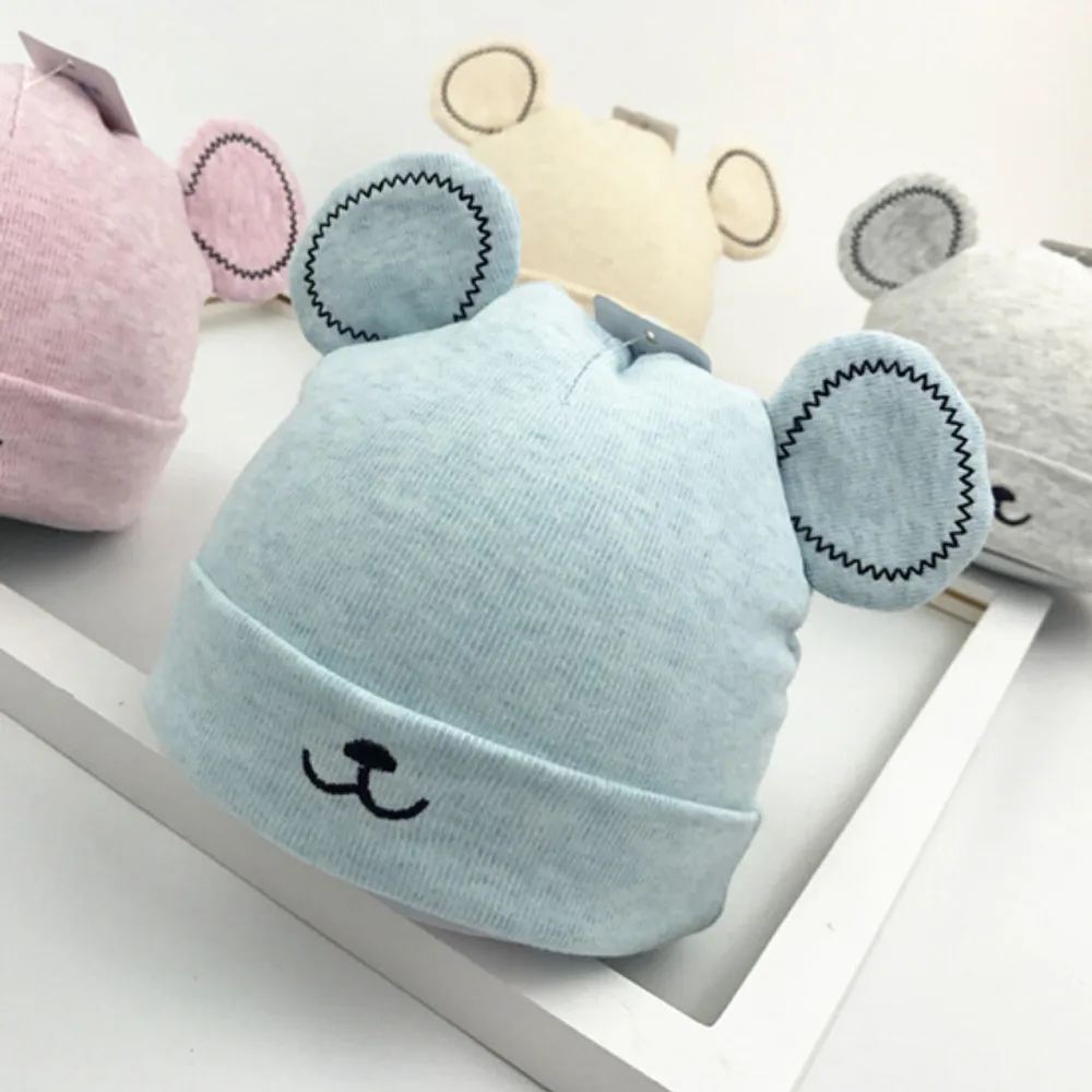1PC Hot Sale Winter Soft Elastic Cute Ears Boy Kids Baby Wool Knit Cartoon Bear Girl Comfortable Warm Children Hat | Детская одежда и
