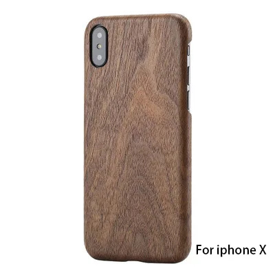 Натуральный Деревянный чехол для телефона для iphone X для iphone 8 Plus для iphone 8 чехол бамбуковый/орех/палисандр/Черное ледяное дерево/абрикос - Цвет: Walnut For X