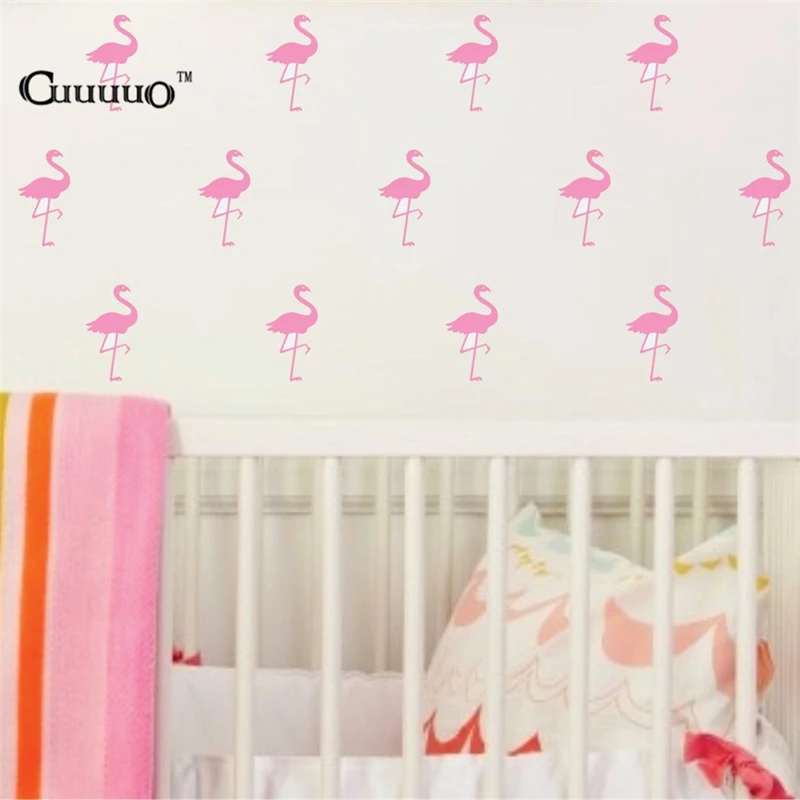 30 * Мультяшные настенные наклейки с фламинго виниловые съемные украшения для
