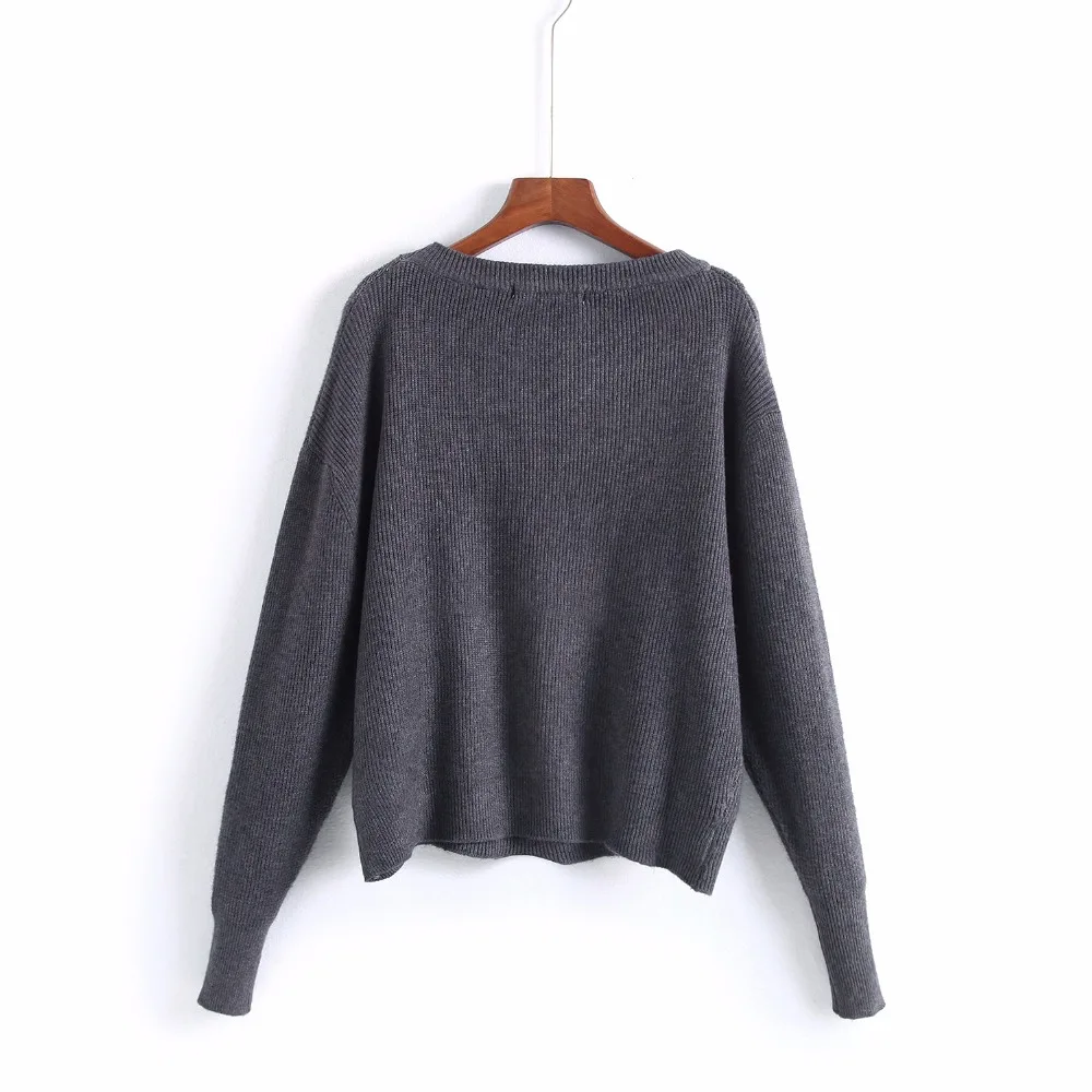 Для женщин 2018 Осень Новый свитера одноцветное Цвет модные Повседневное Дикий