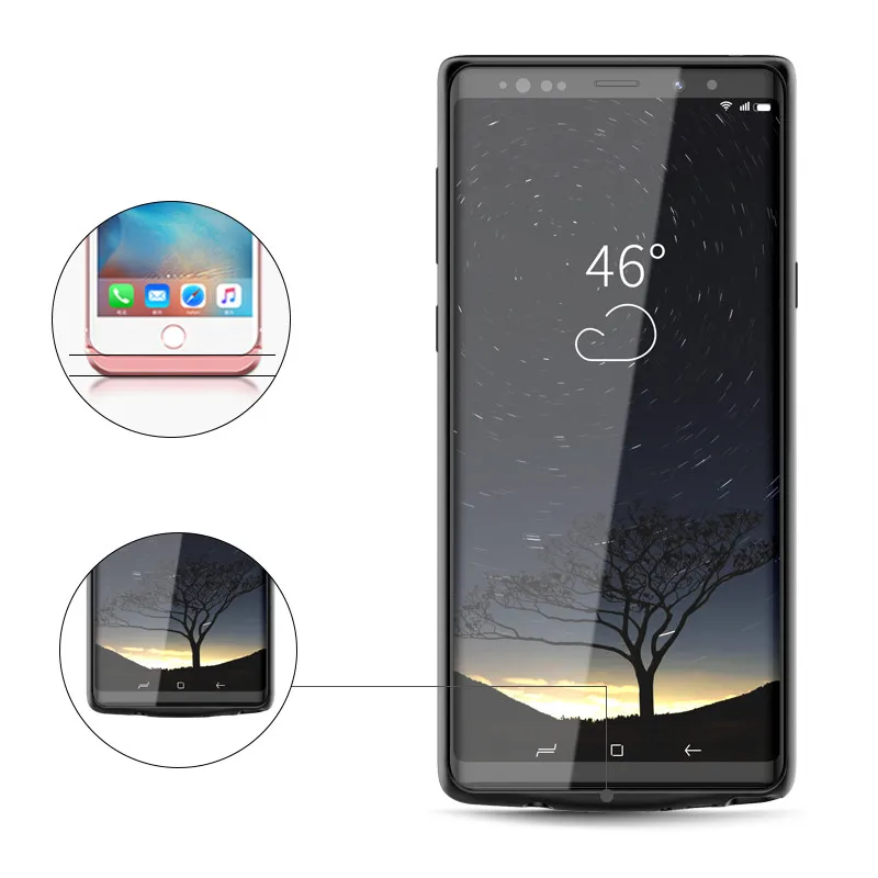 Ударопрочный чехол ZKFYS для зарядки аккумуляторов Samsung Galaxy Note 9 аккумулятора 5000 мАч