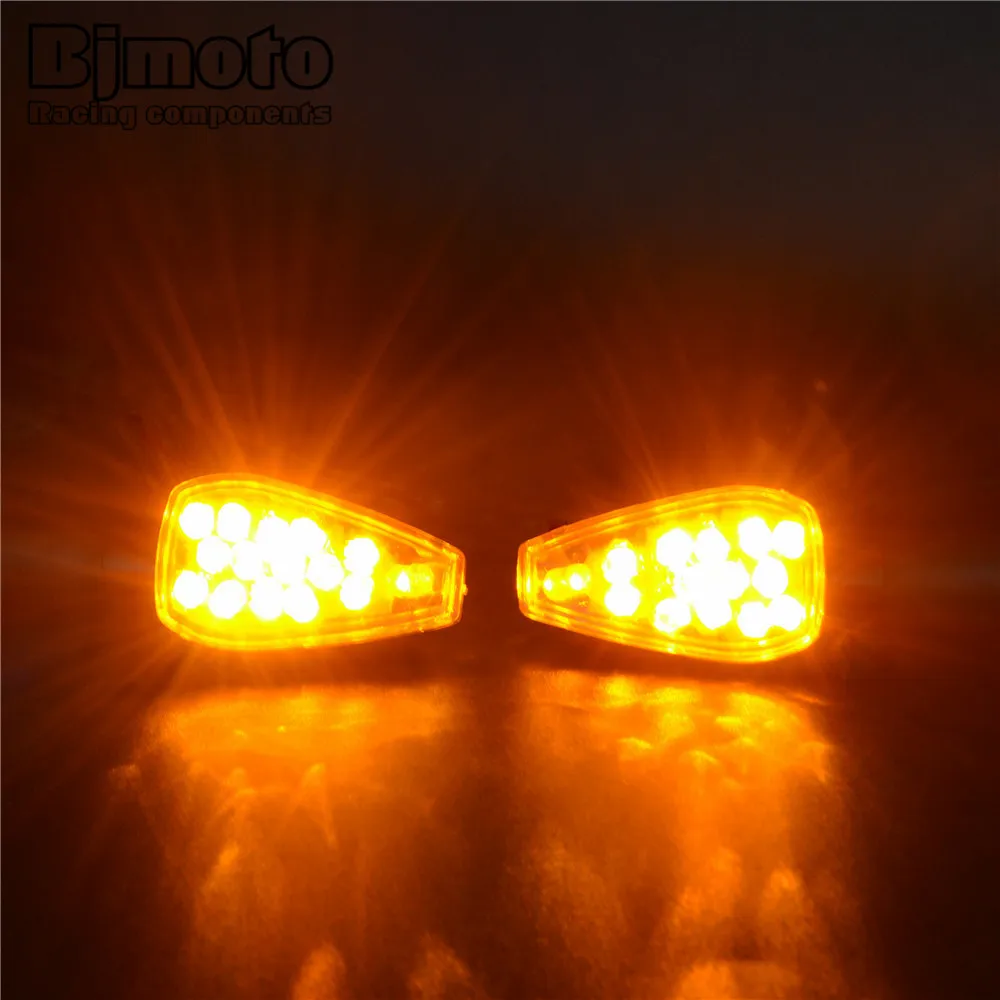 bjmoto2 pcs/ Pair Motorcycle LED Turn Signal Light High Quality Indicator Color Amber Blinker Lights Tourner les lumieres |
