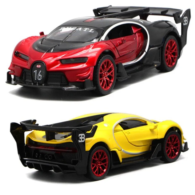 Трехцветный гоночный автомобиль Bugatti Veyron VISION GT имитация сплава автомобиля Модель