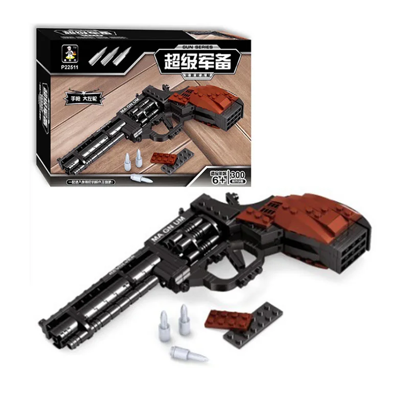 300Pcs Military Gun SWAT Magnum Revolver Pistol Power Weapon Arms Model Bricks Building Blocks Sets Toys for Children | Игрушки и хобби