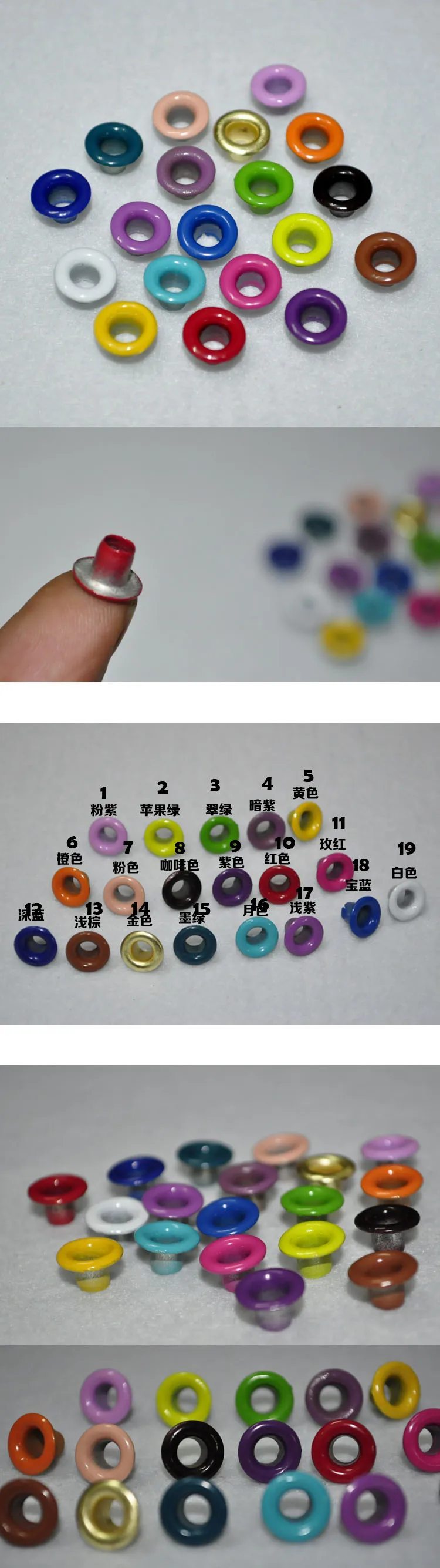 DIY кожа красочные металлические 4 мм люверсы аксессуары для скрапбукинга 100 шт