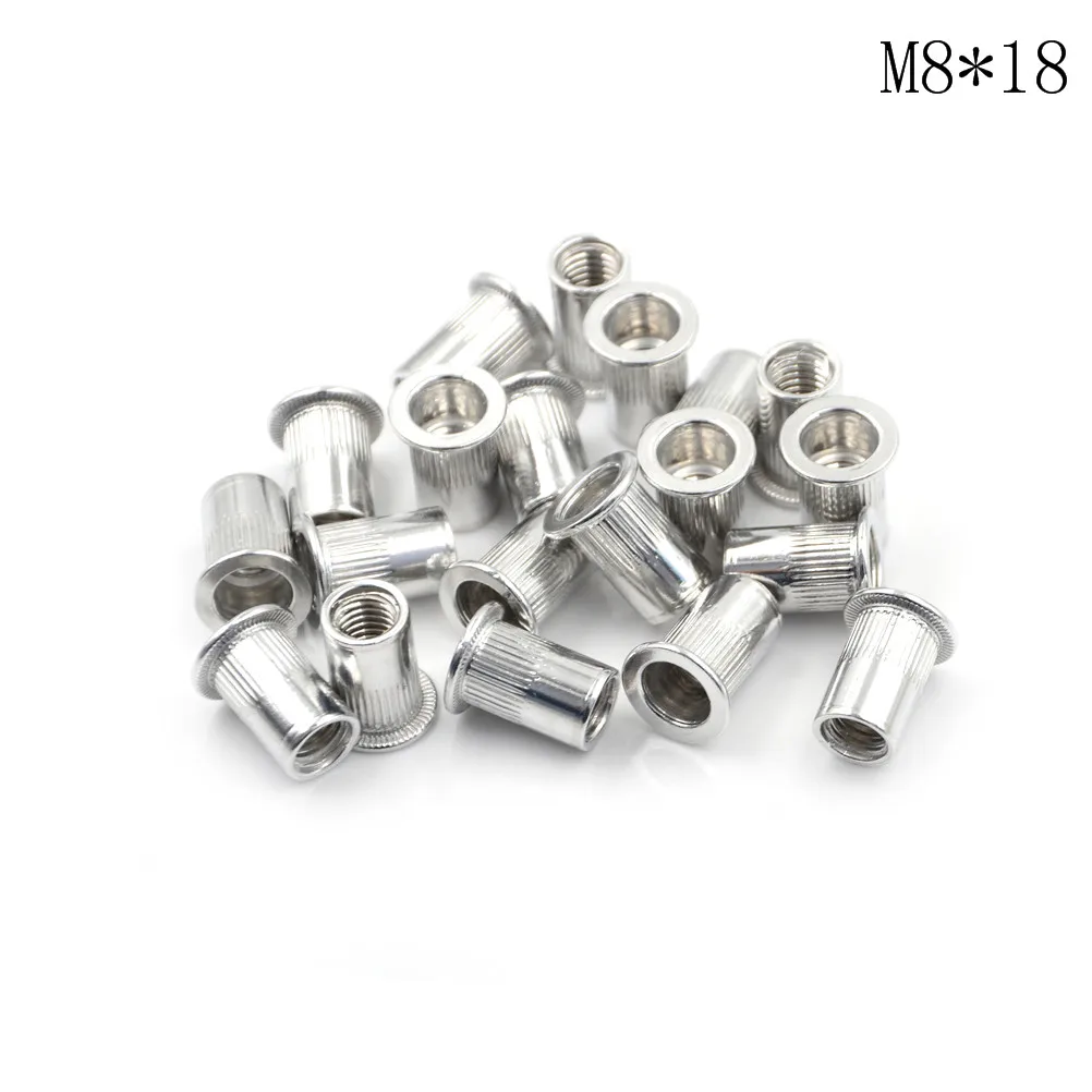 20Pcs M4 M5 M6 M8 M10 Aluminum Alloy Rivnut Flat Head Threaded Rivet Insert Cap Nut | Обустройство дома