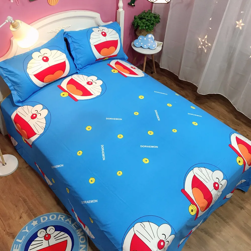 Модный мультяшный Кот 3d набор постельных принадлежностей для дома Doraemon Печатный дети спальня хлопок постельное белье 4 шт. пододеяльник простыня наволочки