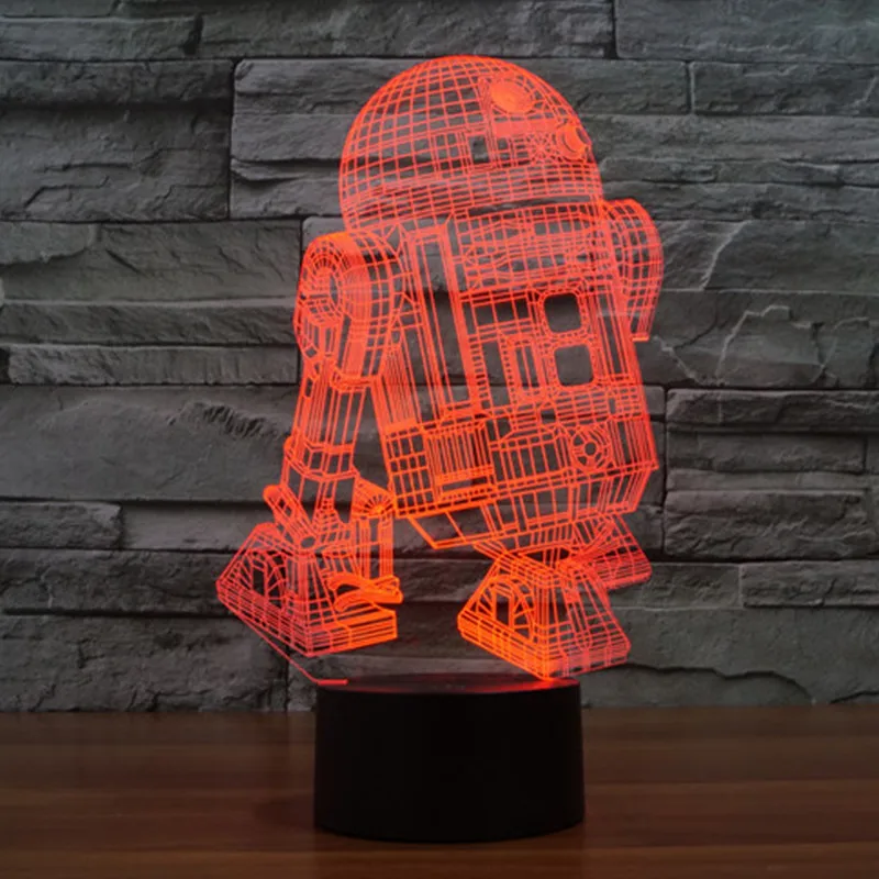 Звездные войны 3D Иллюзия Атмосферу Праздника Декоративные Дети подарок R2D2 Робот