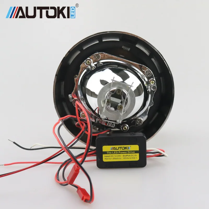 Autoki Двухцветные светодиодные ангельские глазки DRL HID автомобильный проектор