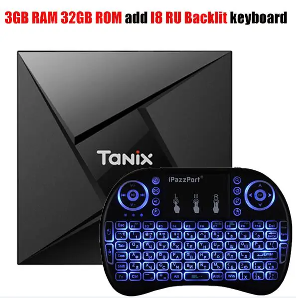 3 32 i8 RU backlit Tanix TX9 Pro ТВ приставка Bluetooth 4,1 3g 32G Amlogic S912 Android 7,1 Восьмиядерный WiFi приставка медиаплеер PK x96 GT1 Ultimate - Цвет: 3 32 i8 RU backlit