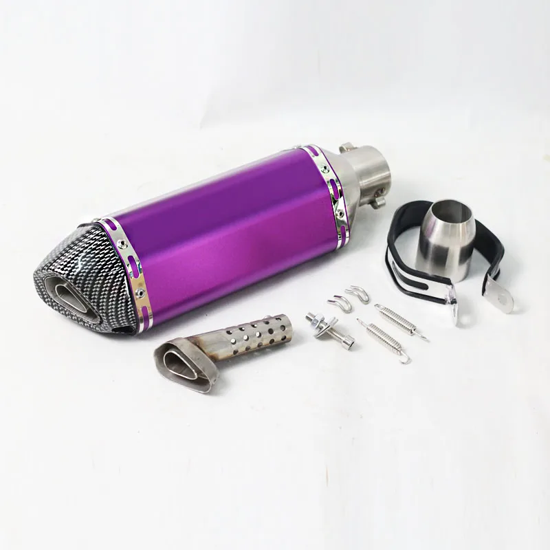 purple 51 мм впуск для Akrapovic выхлопной мотоцикл модифицированный глушитель труба скутер Байк выхлопная Муфельная выхлопная труба побега подвижный дБ убийца - Цвет: purple
