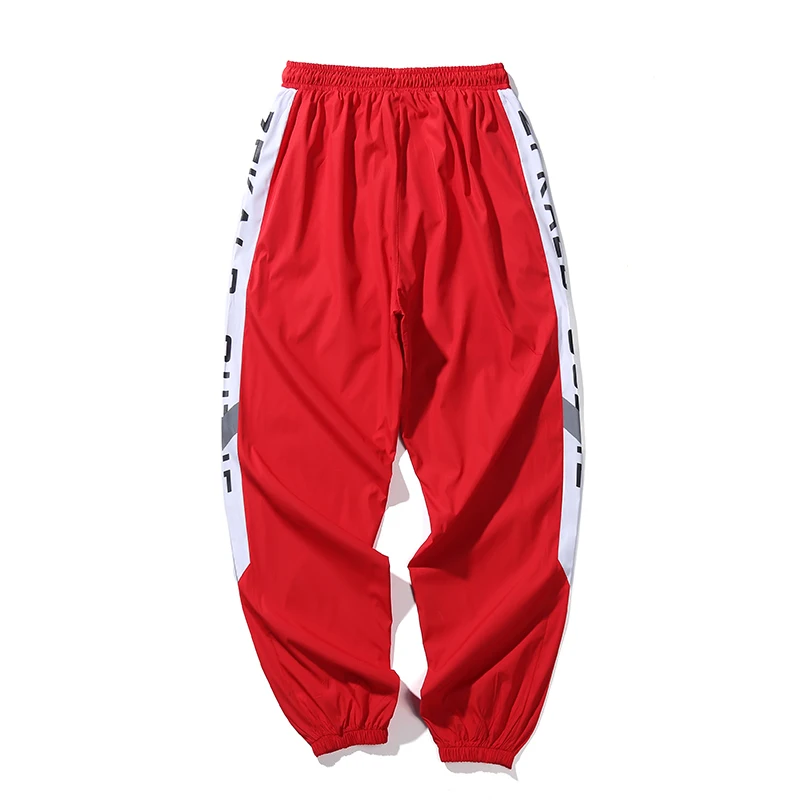 

Hip Hop Pants Men Side Stripe Letter Reflective Casual Harem Pants New Fashion Dancer Streetwear Couple Joggers Trousers DS50624