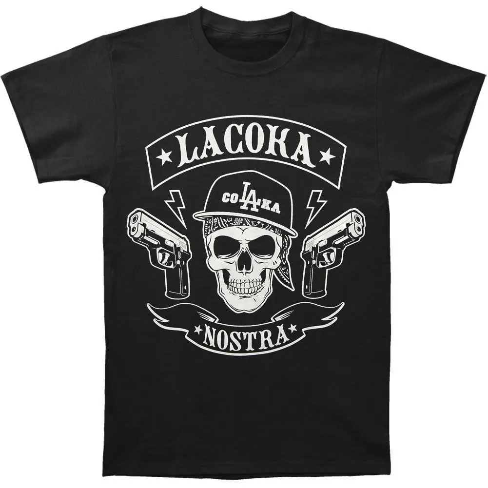 Мужская футболка MC (La) LA Coka Nostra черная летняя с принтом Лидер продаж|Мужские