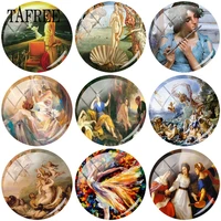 tafree vintage western arts of music and painting 25mm round glass cabochon dome diy cameo pendant settings jewelry findings