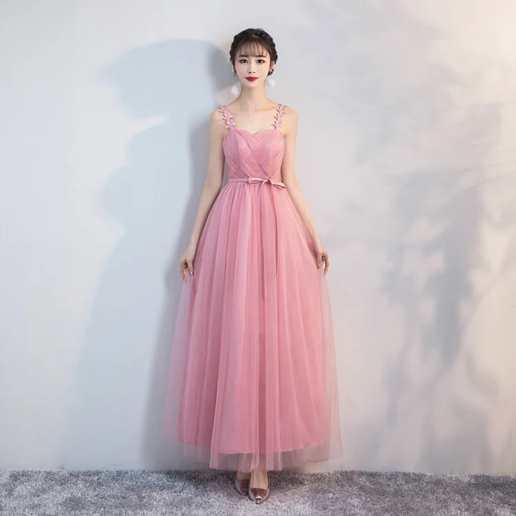 dark pink F Новое поступление, тюлевые серые платья подружек невесты,, Длинные Формальные платья для свадьбы, вечеринки, выпускного вечера, robe de soiree vestido de noiva - Цвет: dark pink F