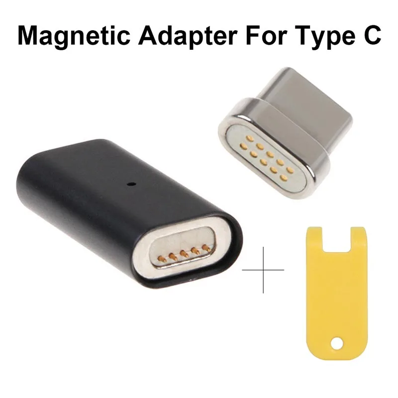 Black YIESOM Micro USB адаптер для адаптера типа C Магнитный преобразователь для SAMSUNG S8 S9 Plus Note 8 9 Магнитный адаптер type-C вилка+ инструмент - Цвет: Black