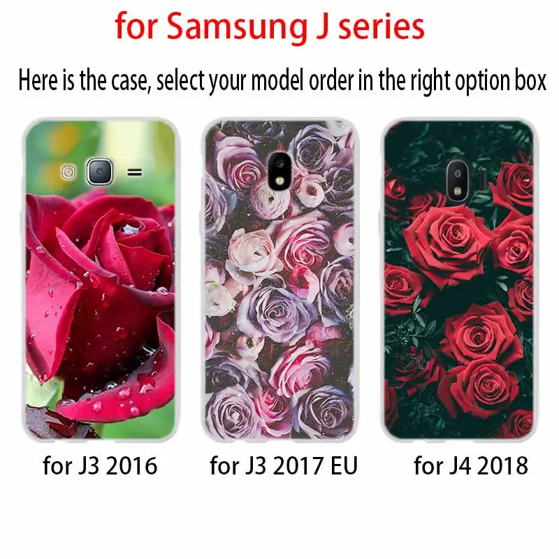 Красивая Роза дизайн для чехол телефона Samsung Galaxy j6 J8 J7 J5 J3 J4 плюс 2018 2017 2016 J610 Prime
