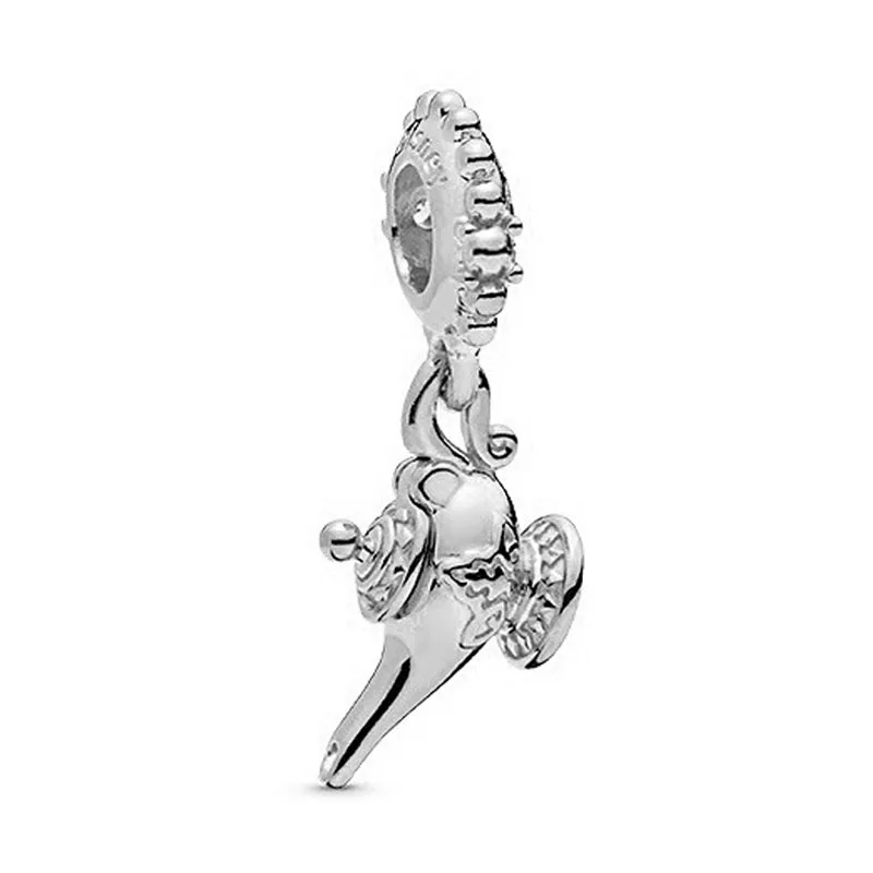 silver Aladdin lamp Новейшая Милая кошка бультерьер бульдог Лабрадор бусинки в форме щеночка Европейская Бусина Подходит Pandora Женские Подвески для девушки браслеты и подвески - Цвет: silver Aladdin lamp