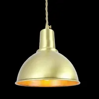 Half round brass ball copper lampshade fabric wire pendant lamp fixture brass lighting LED modern style Restaurant Bedroom light