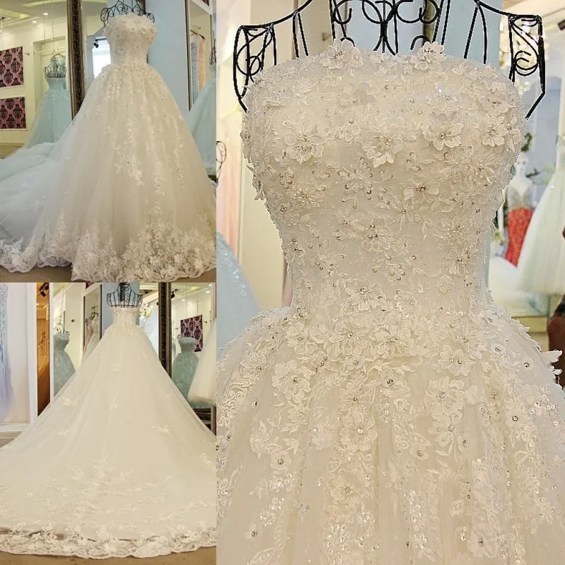 LS69650 2018 vintage свадебное платье бальное без бретелек кружево аппликация кружева