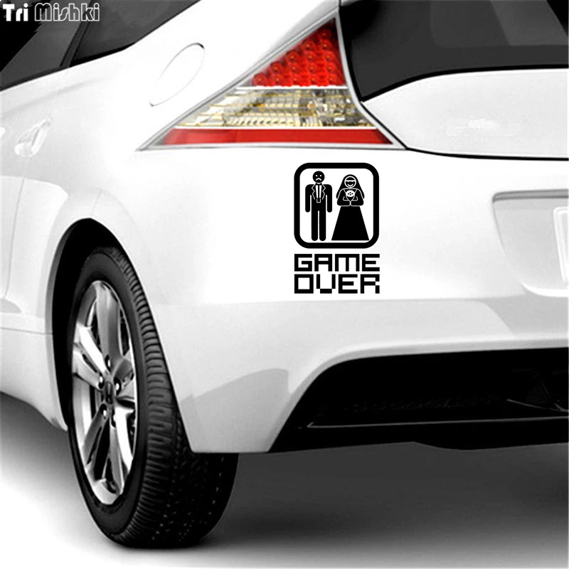 Tri Mishki HZX086 20*13.3cm car sticker auto game over funny Vinyl Decals Accessories | Автомобили и мотоциклы
