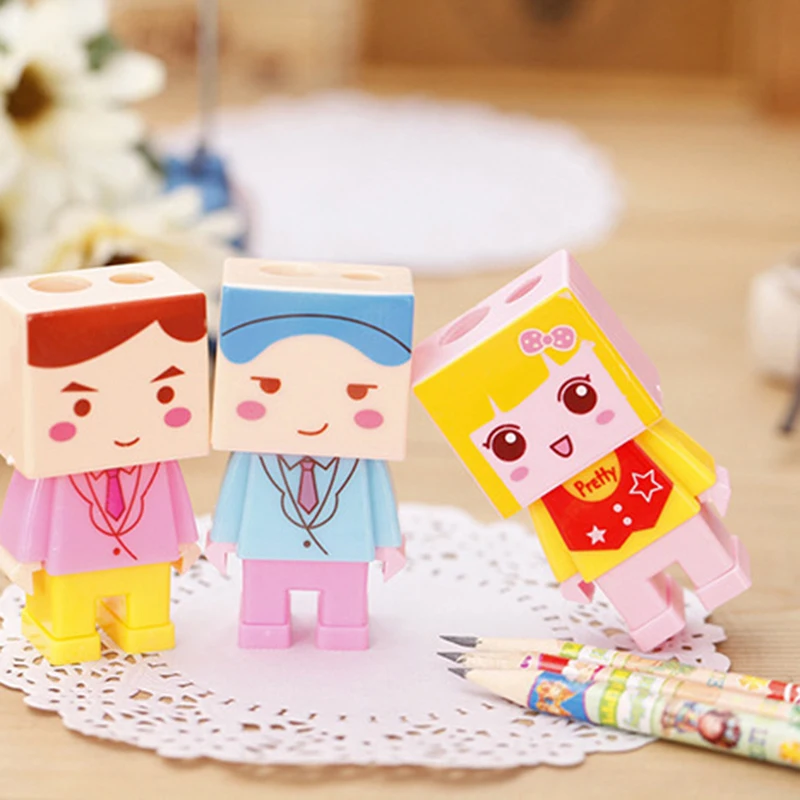 Kawaii мультфильм маленькие люди точилка для карандашей милый креативный Сделай