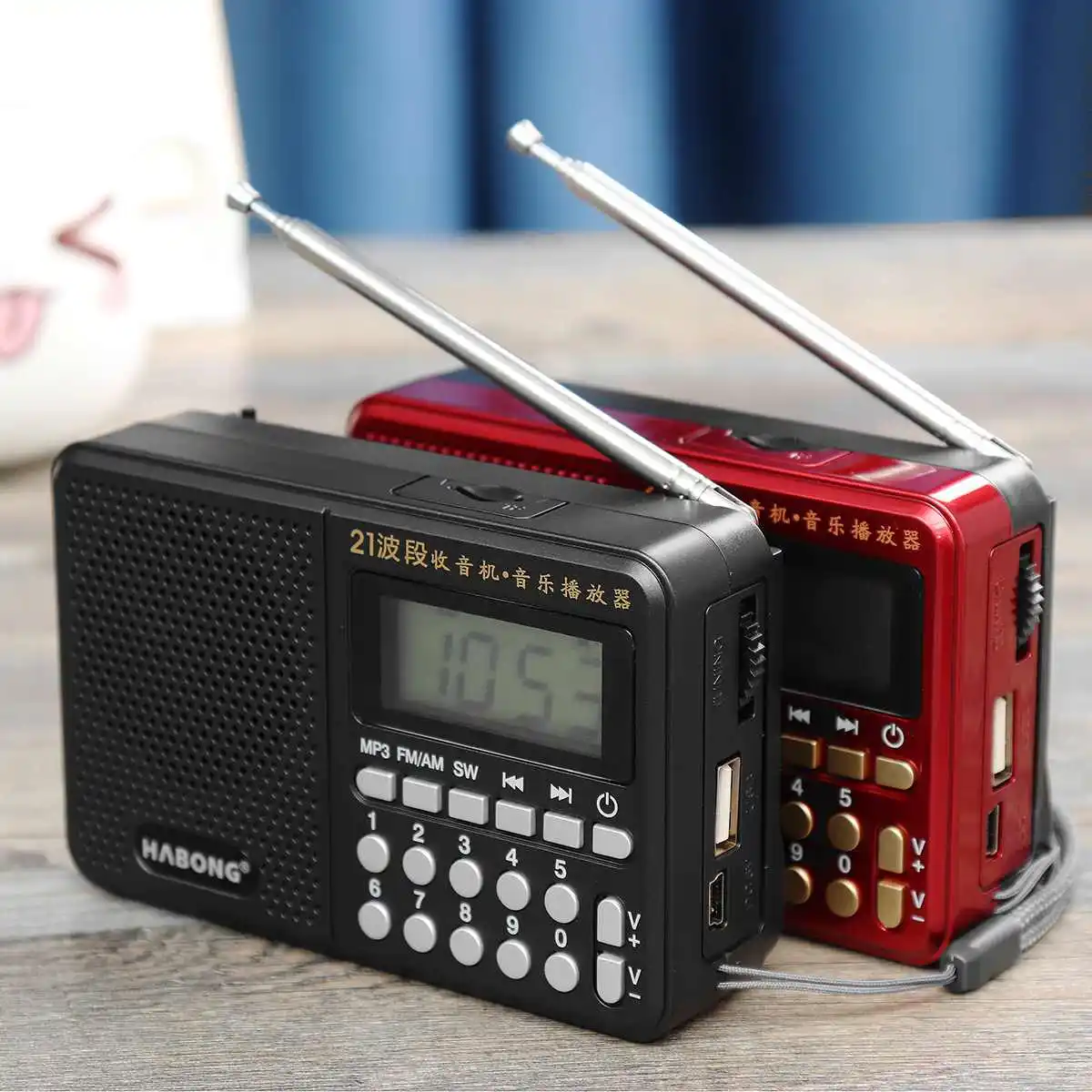 KINCO портативный радио FM/AM/SW 21 полосы цифровой выбор ключа Мини Телескопическая антенна карманы MP3 TF USB приемник динамик открытый
