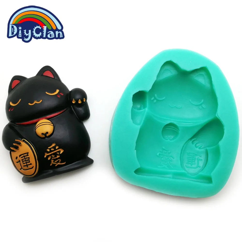 Lucky Fortune Cat Силиконовые формы для украшения торта любовь Кошка форма для шоколадного фондана животное Полимерная глина инструменты
