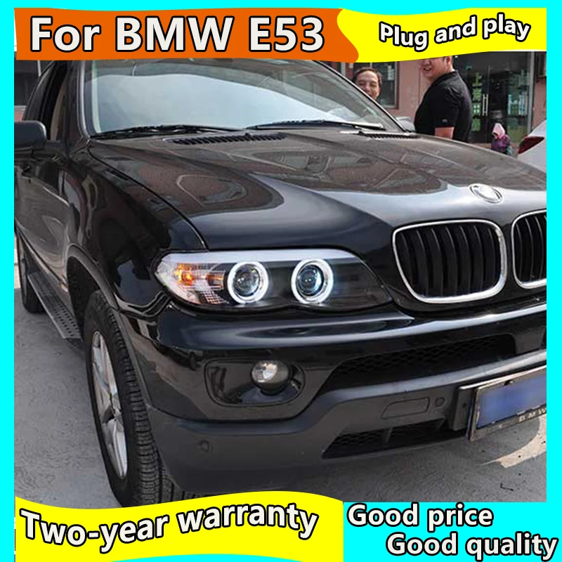2 шт. фары для BMW X5 E53 2004 2006 светодиодный ная Автомобильная фара ангельские глазки