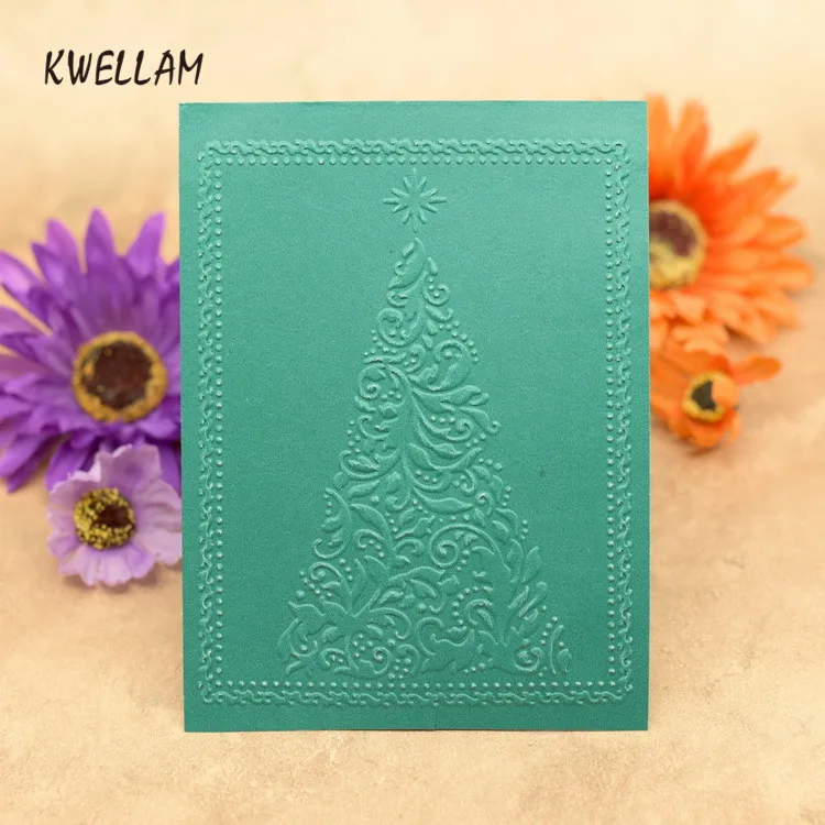 Christmas Tree With Star Frame Plastic Embossing Folder For Scrapbook DIY Album Card Tool Template 12.5x17.8cm KW7041407 | Дом и сад