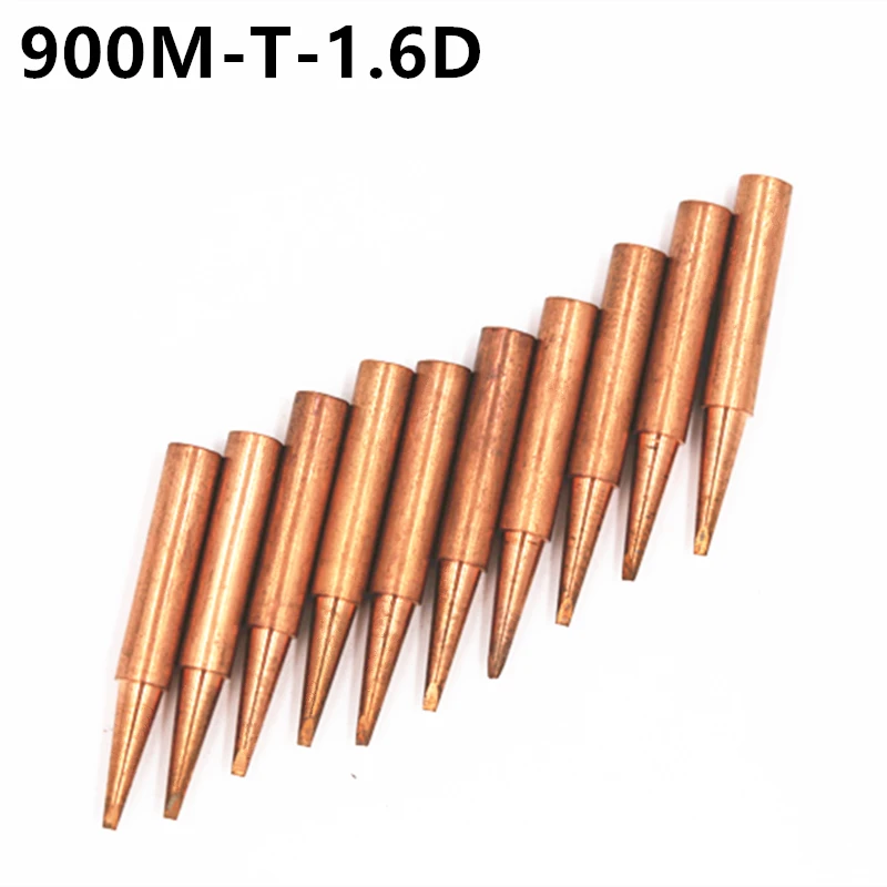 

Наконечник медного паяльника 10 шт./компл. 900M-T-1.6D, бессвинцовый наконечник паяльника для паяльной станции 936/937/938/969/852D