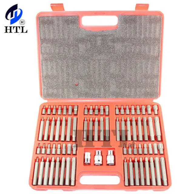 75pcs H10 series bits set Star Spline Socket  Drive Set 1/2