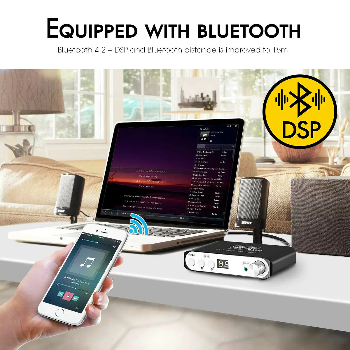 Nobsound мини Hi-Fi 2,1 Channel сабвуферный Bluetooth 5,0 DSP цифровой Мощность усилитель стерео бас усилитель с 24 V/3A Питание