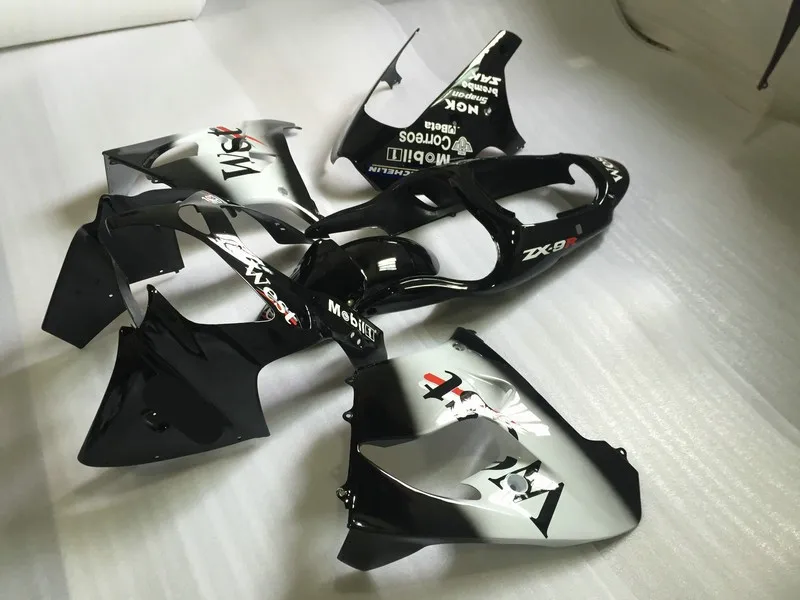 Комплект обтекателей для мотоцикла KAWASAKI Ninja ZX9R 2000 2001 00 01 zx9r Западно белые черные