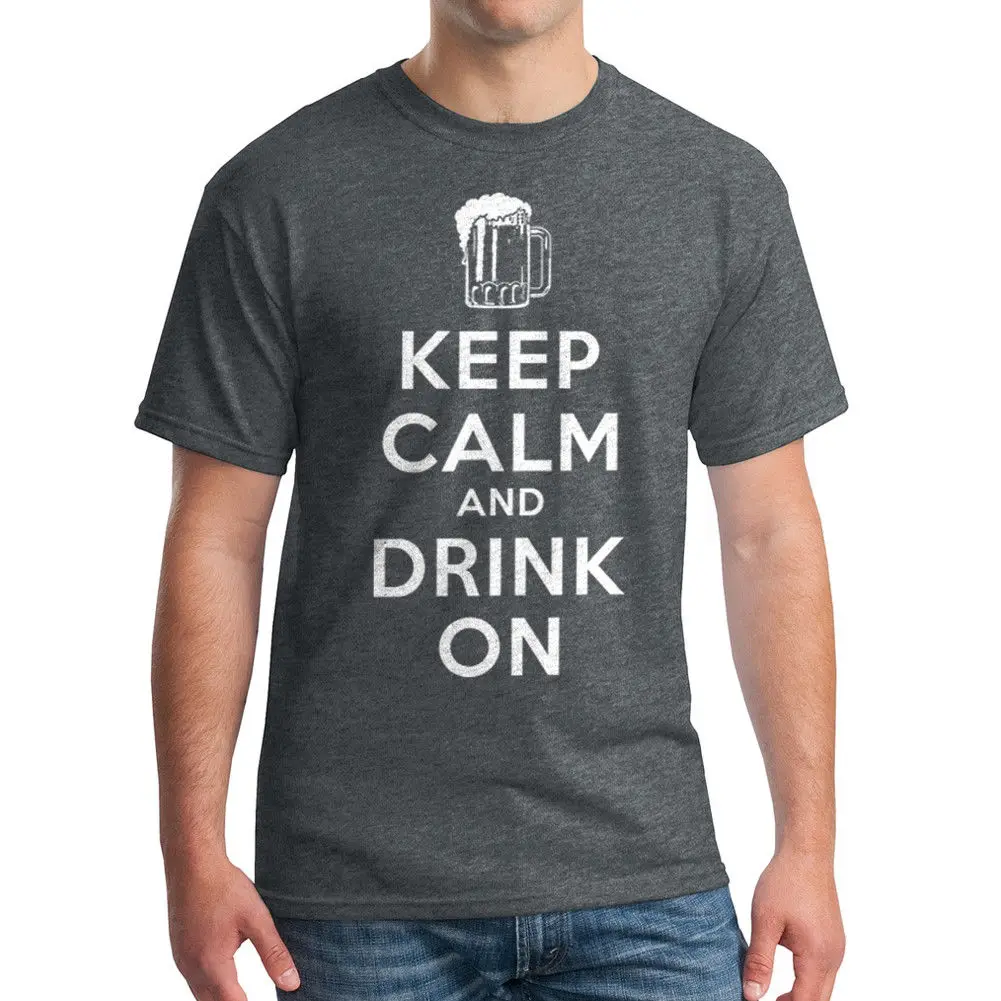Футболка мужская с надписью Keep Calm Drink On|Мужские футболки| |