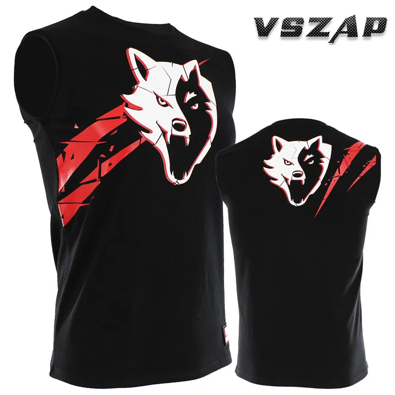 VSZAP Бокс Фитнес Спортивные Муай Тай боксерские майки бороться майка MMA спортивные топы без рукавов черный кикбоксинг, MMA боксерские футболки