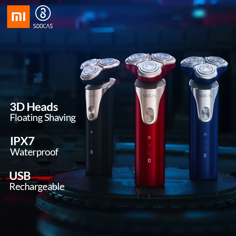 Xiaomi SOOCAS S3 электробритва для мужчин 3 режущие головки сухого влажного бритья