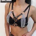 Кожаный ремень для женщин, ремешки для тела для женщин, сексуальное нижнее белье, бюстгальтер, бондаж, Женский Топ в стиле панк