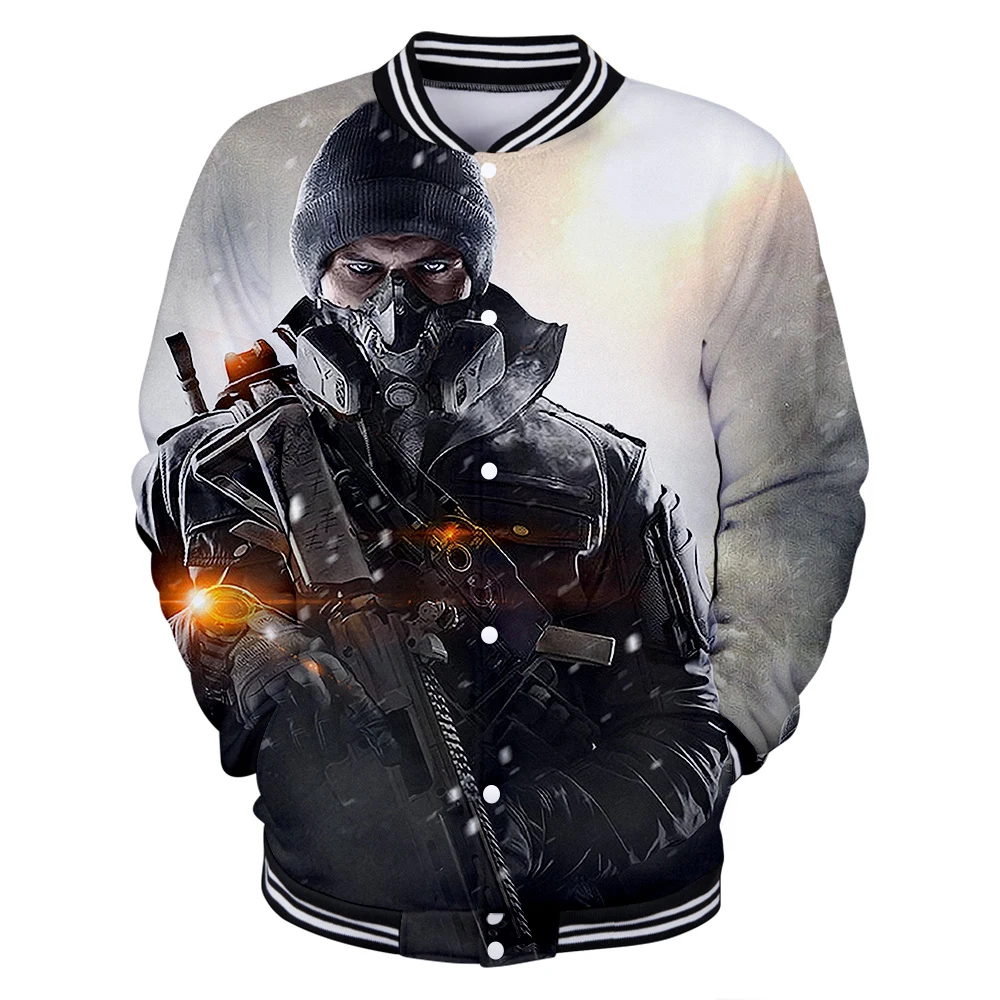 2019 Casual Men Jacket Tom Clancy's The Division 3d Comfortable Baseball Streetwear Stand Collar Sweatshirt | Мужская одежда
