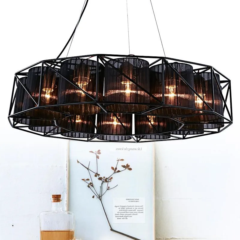 저렴한 북유럽 미국 거실 Led 펜 던 트 조명 현대 레트로 단 철 레스토랑 바 라이트 빌라 클럽 펜 던 트 램프