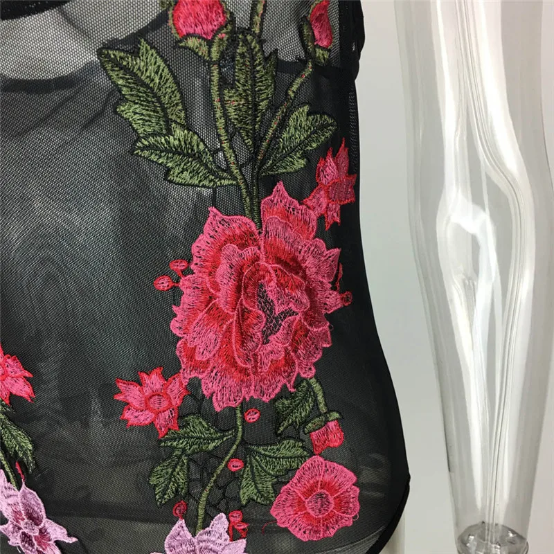 #6055 пикантная Черная Женская обувь с глубоким вырезом Цветочные Sheer сетки боди