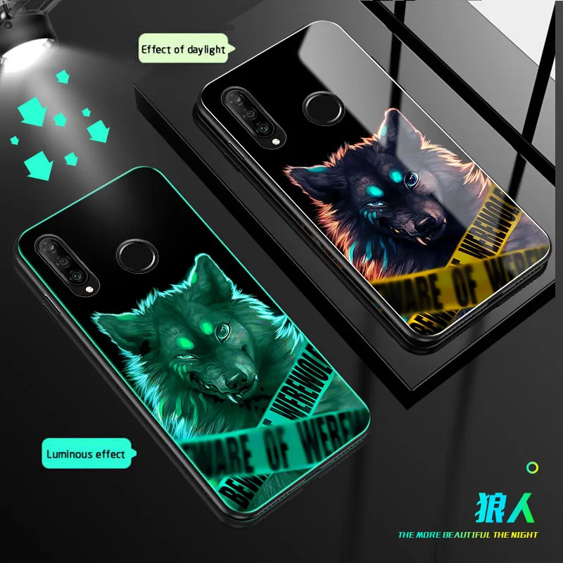 Чехлы со светящимся стеклом для телефонов huawei Mate 30 30Pro задняя крышка P30 pro Lite чехол