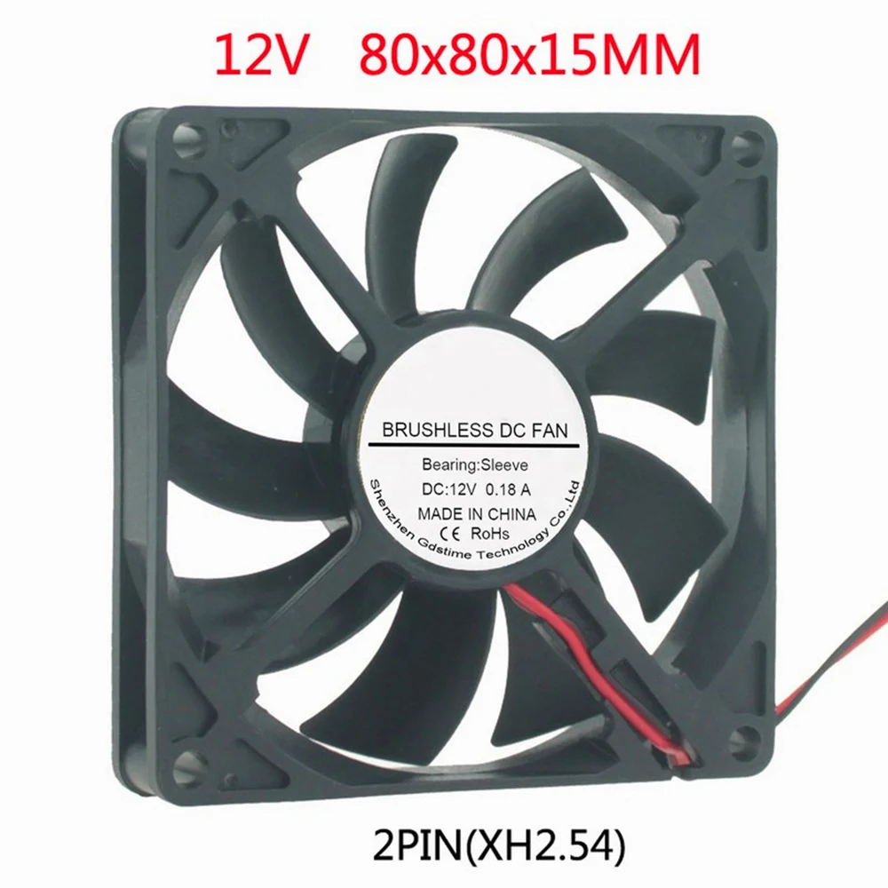 Вентилятор для корпуса ПК 2-контактный бесщеточный кулер 12 В постоянного тока 0 18