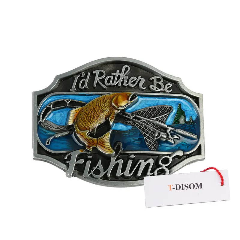 T-dicom я бы лучше был рыболовный Ремень Пряжка мужская пряжка ремня в стиле вестерн костюм для ремня Прямая поставка