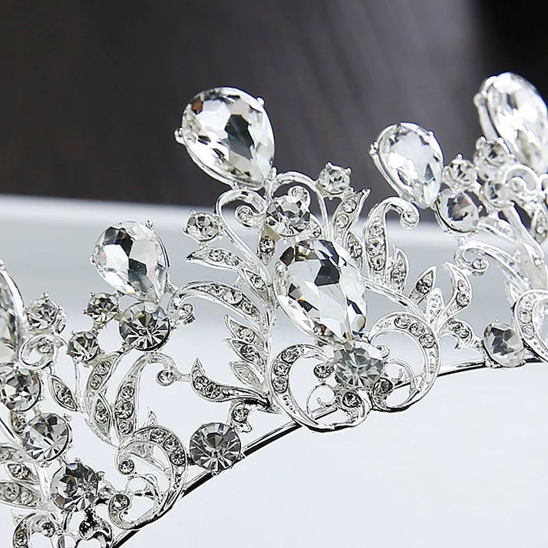 Свадебная диадема из кристаллов Корона Свадебные аксессуары для волос головной