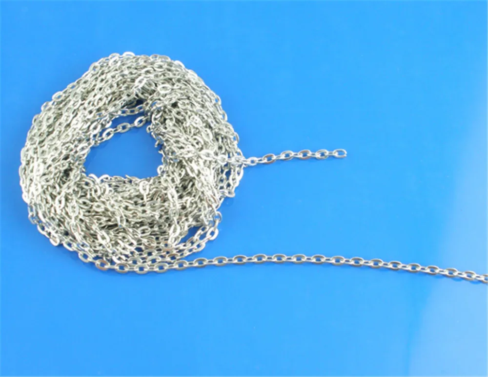 Плоский кабель DoreenBeads серебристые цепочки 5 м 3x4 мм (B03377) yiwu|jewelry strand|jewelry clothjewelry